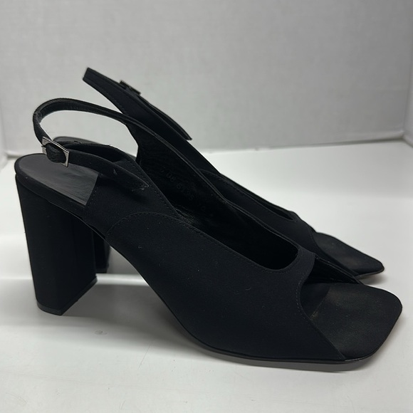 Robert Clergerie Heels High Heel Shoes Square Open Toe Ankle Strap Black Size 8 - Picture 4 of 11